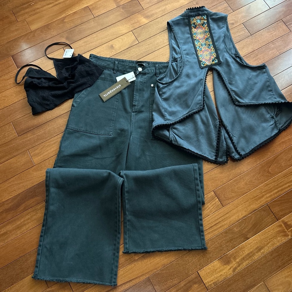 Elevenparis gray wide leg jeans size 30New with tag